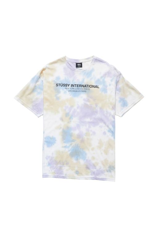 Stussy Womens Breeze Tie Dye Relaxed Tee Leisure Sets Pink - KZLDS6830